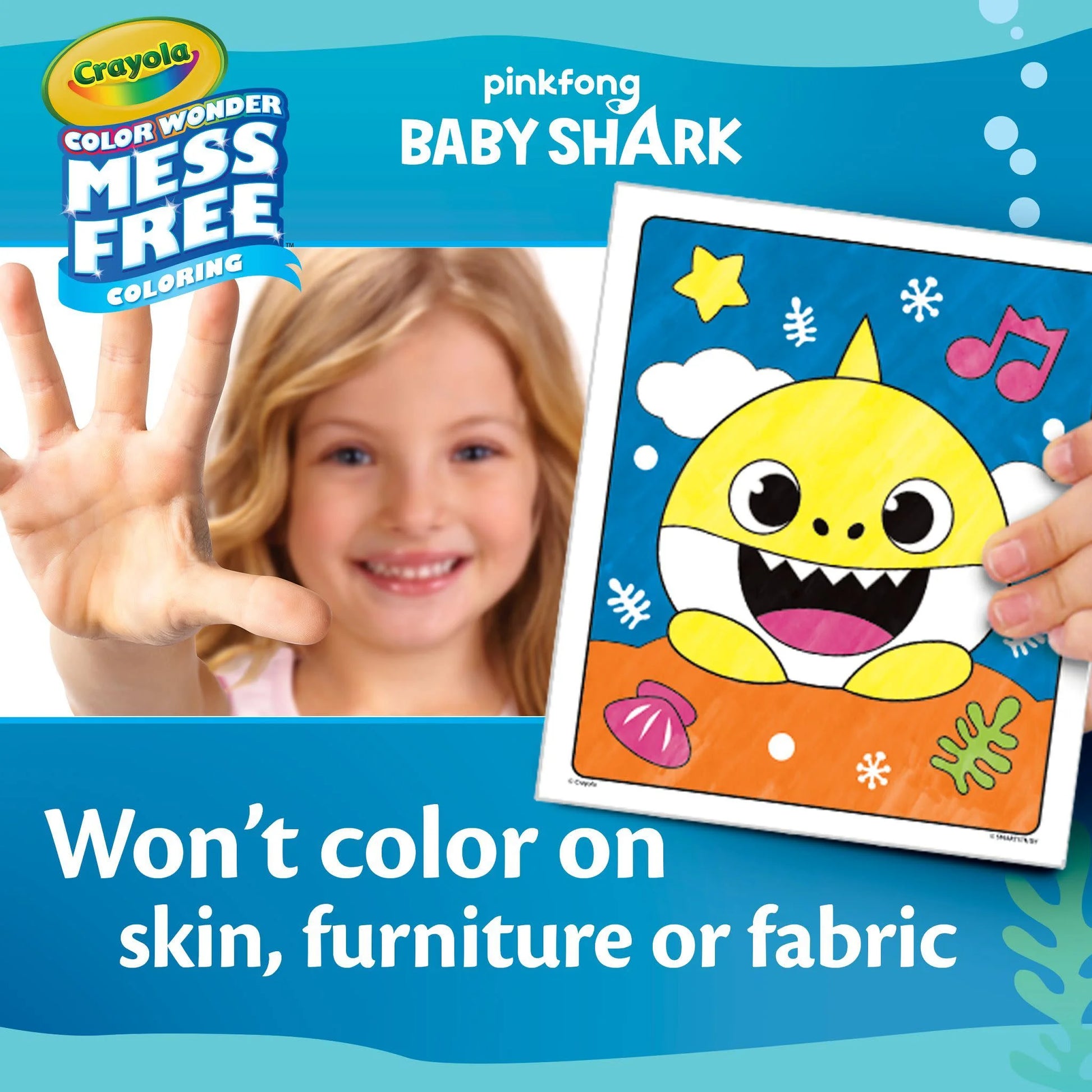 Color Wonder Mess Free Baby Shark Coloring Set, 23 Pcs, Coloring Book for Toddlers, Travel Activity, Gift, Ages 3+