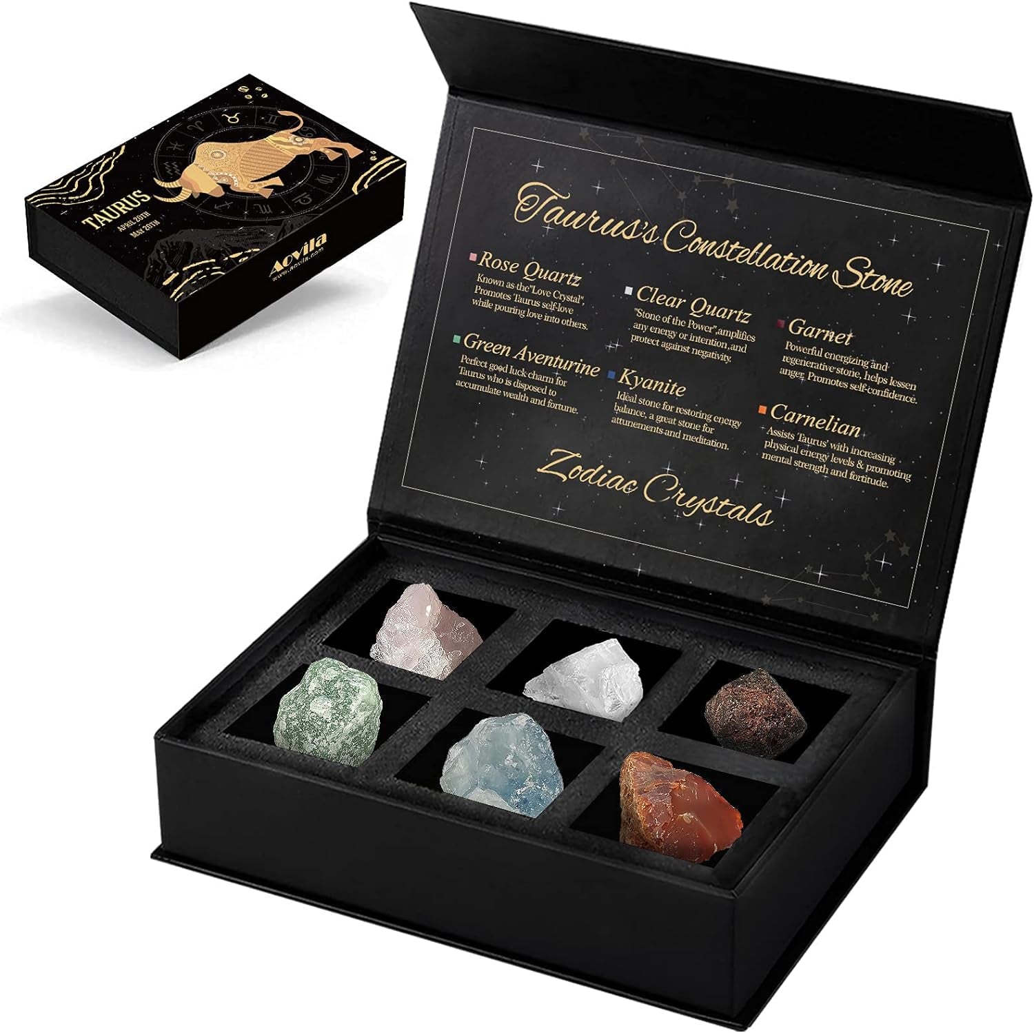 Libra Crystals Gift Set, Libra Zodiac Signs Healing Crystals Birthstones with Horoscope Box Set Libra Astrology Crystals Healing Stones Gifts