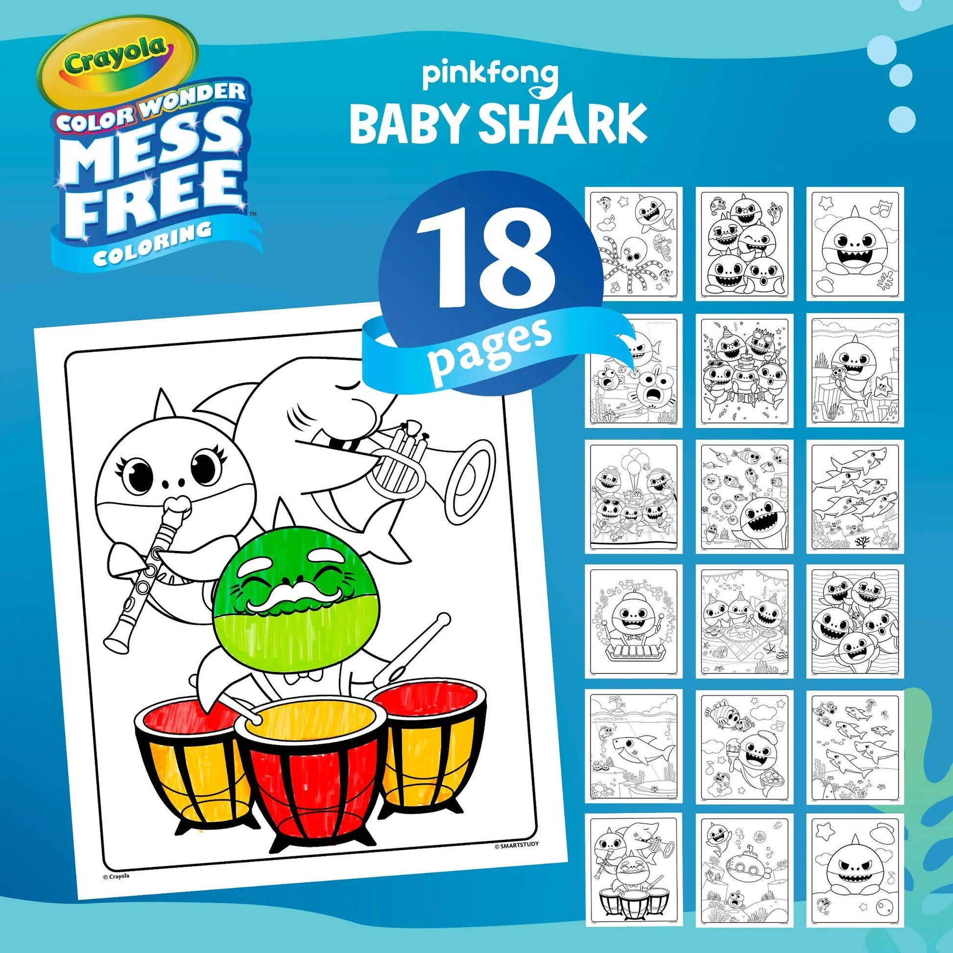 Color Wonder Mess Free Baby Shark Coloring Set, 23 Pcs, Coloring Book for Toddlers, Travel Activity, Gift, Ages 3+