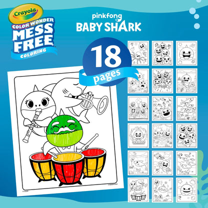 Color Wonder Mess Free Baby Shark Coloring Set, 23 Pcs, Coloring Book for Toddlers, Travel Activity, Gift, Ages 3+