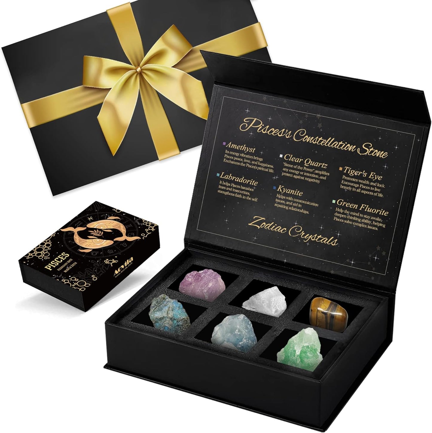 Libra Crystals Gift Set, Libra Zodiac Signs Healing Crystals Birthstones with Horoscope Box Set Libra Astrology Crystals Healing Stones Gifts