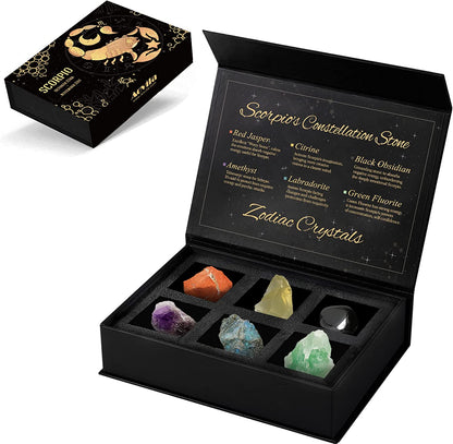 Libra Crystals Gift Set, Libra Zodiac Signs Healing Crystals Birthstones with Horoscope Box Set Libra Astrology Crystals Healing Stones Gifts