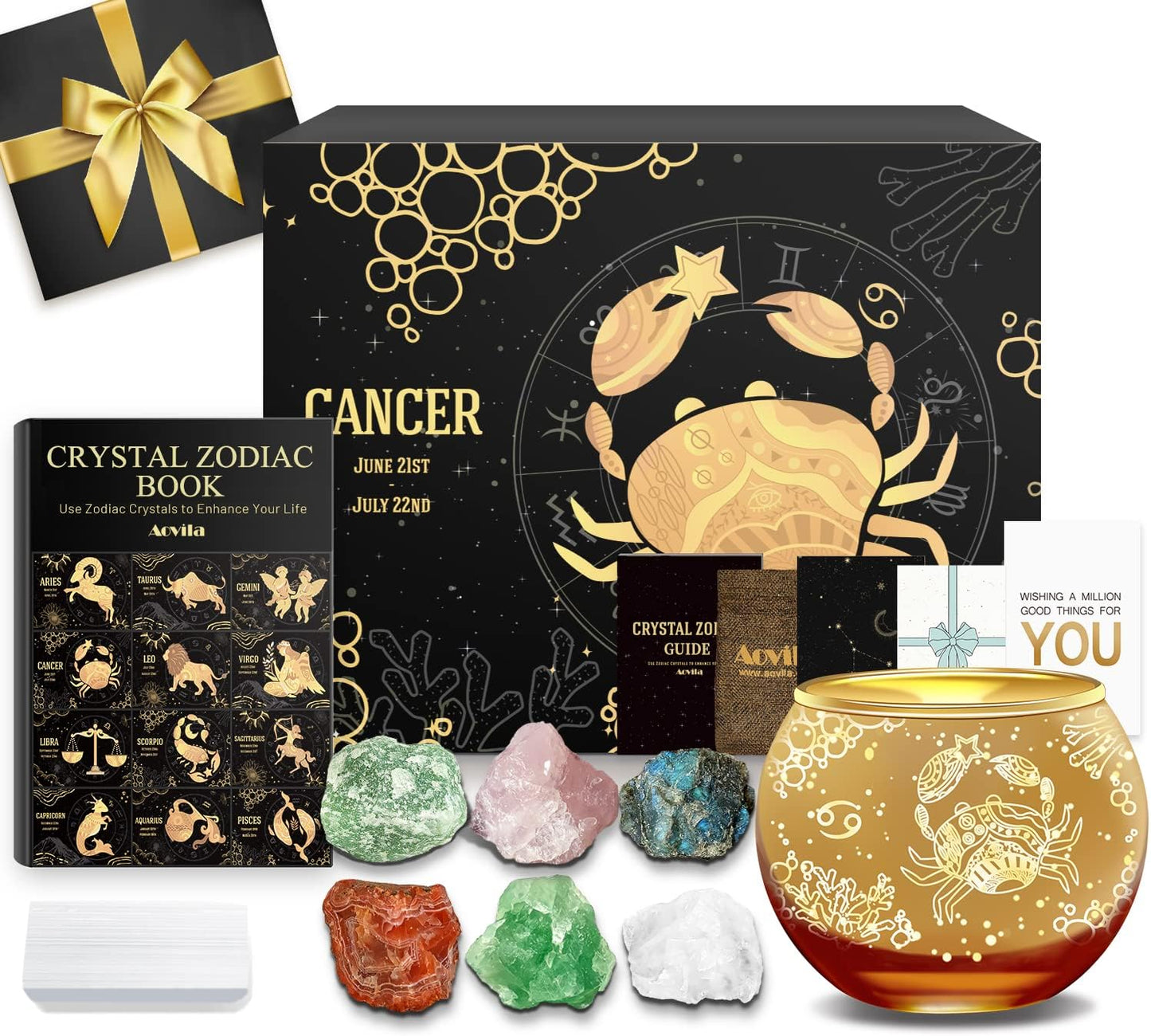 Libra Crystals Gift Set, Libra Zodiac Signs Healing Crystals Birthstones with Horoscope Box Set Libra Astrology Crystals Healing Stones Gifts