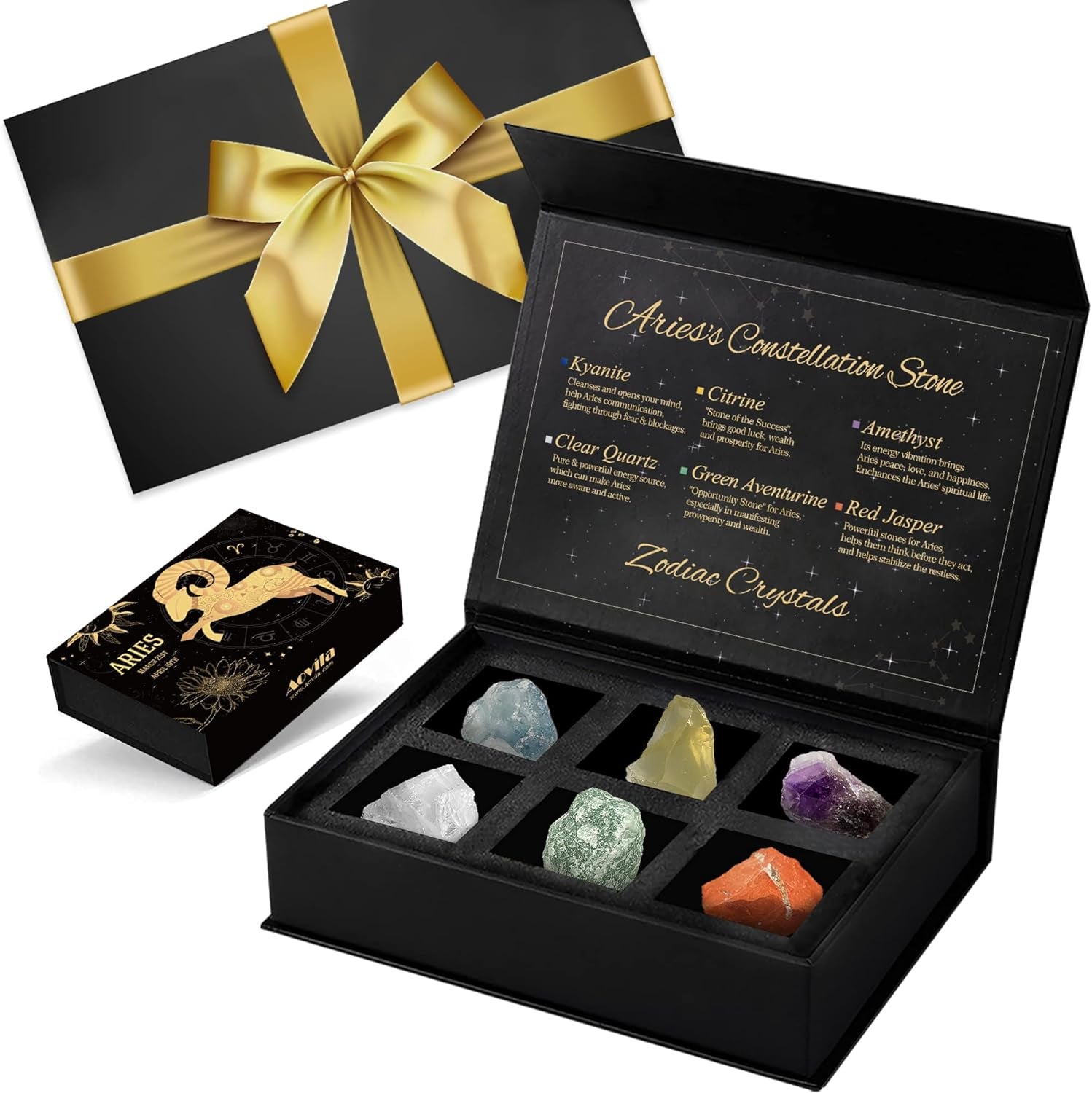 Libra Crystals Gift Set, Libra Zodiac Signs Healing Crystals Birthstones with Horoscope Box Set Libra Astrology Crystals Healing Stones Gifts