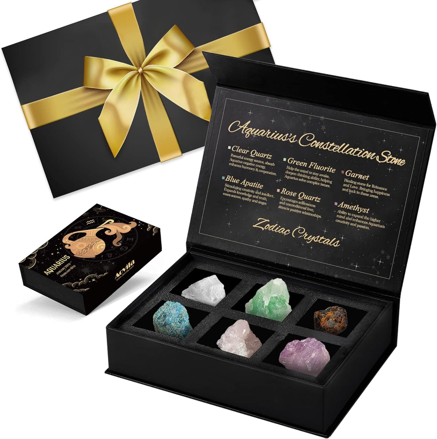 Libra Crystals Gift Set, Libra Zodiac Signs Healing Crystals Birthstones with Horoscope Box Set Libra Astrology Crystals Healing Stones Gifts