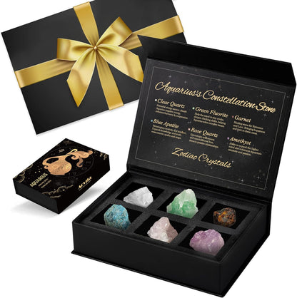 Libra Crystals Gift Set, Libra Zodiac Signs Healing Crystals Birthstones with Horoscope Box Set Libra Astrology Crystals Healing Stones Gifts