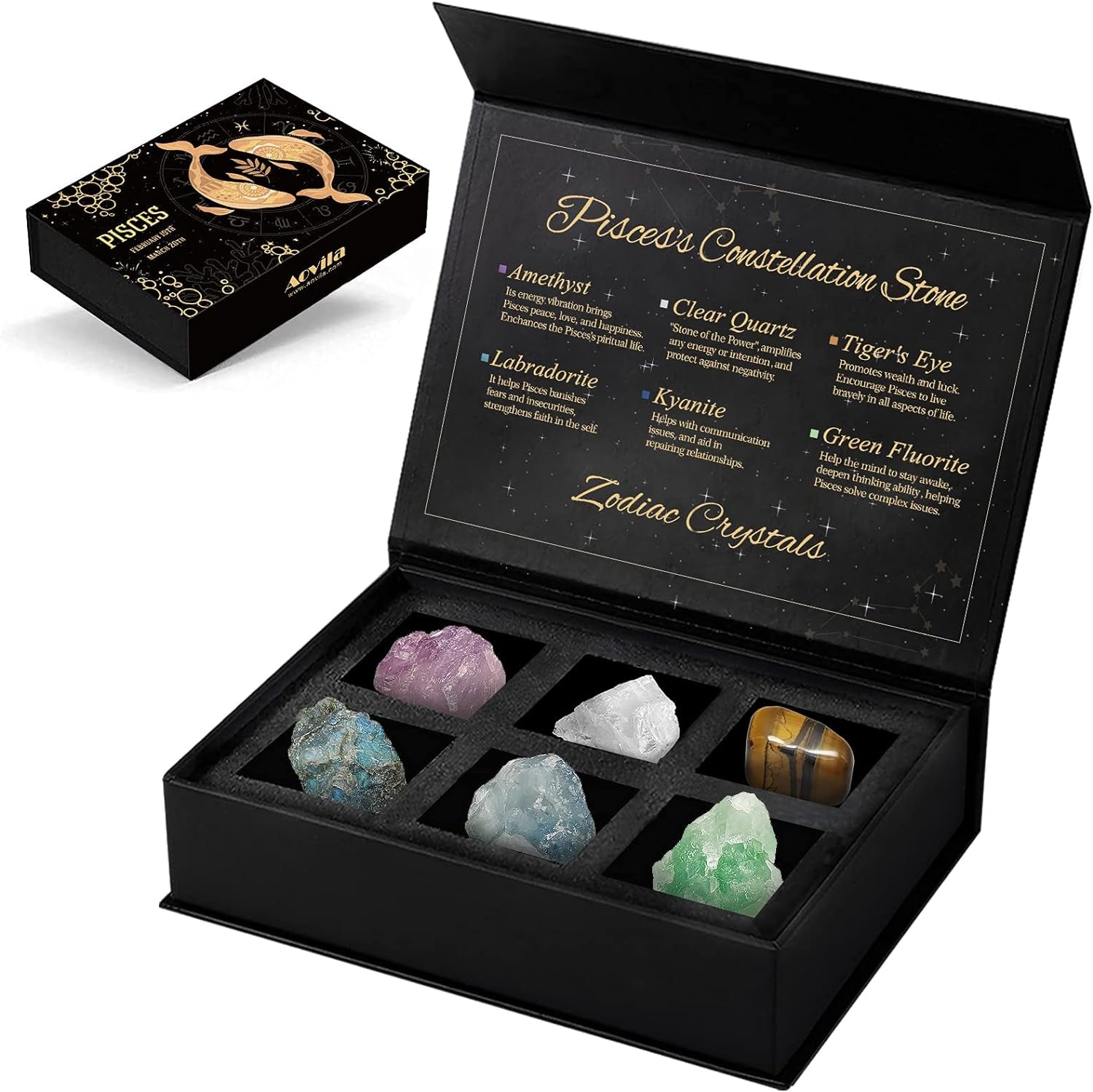 Libra Crystals Gift Set, Libra Zodiac Signs Healing Crystals Birthstones with Horoscope Box Set Libra Astrology Crystals Healing Stones Gifts