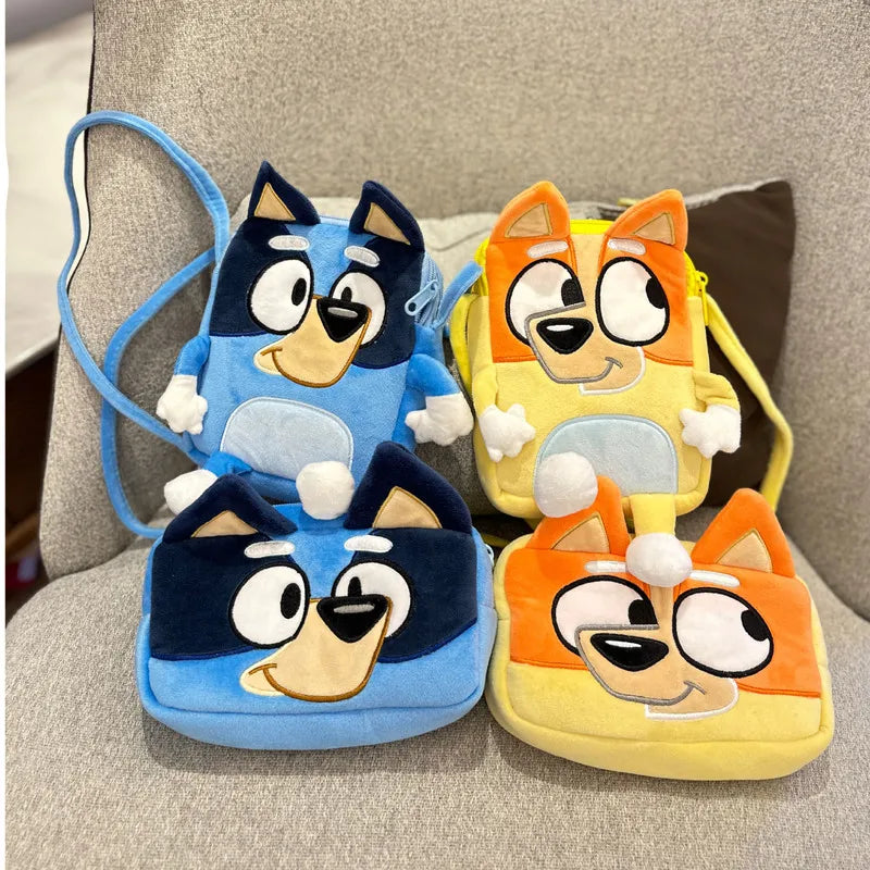 Family Schoolbag Cartoon Bingo Friends Plush Backpack Picnic and Travel Snack Bag  Pencil Case Bingo Coin Purse Gift
