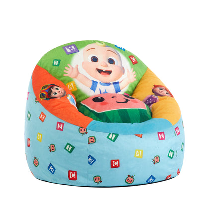 Cocomelon Blue Polyester Toddler round Bean Bag Chair for Children'S Room Décor