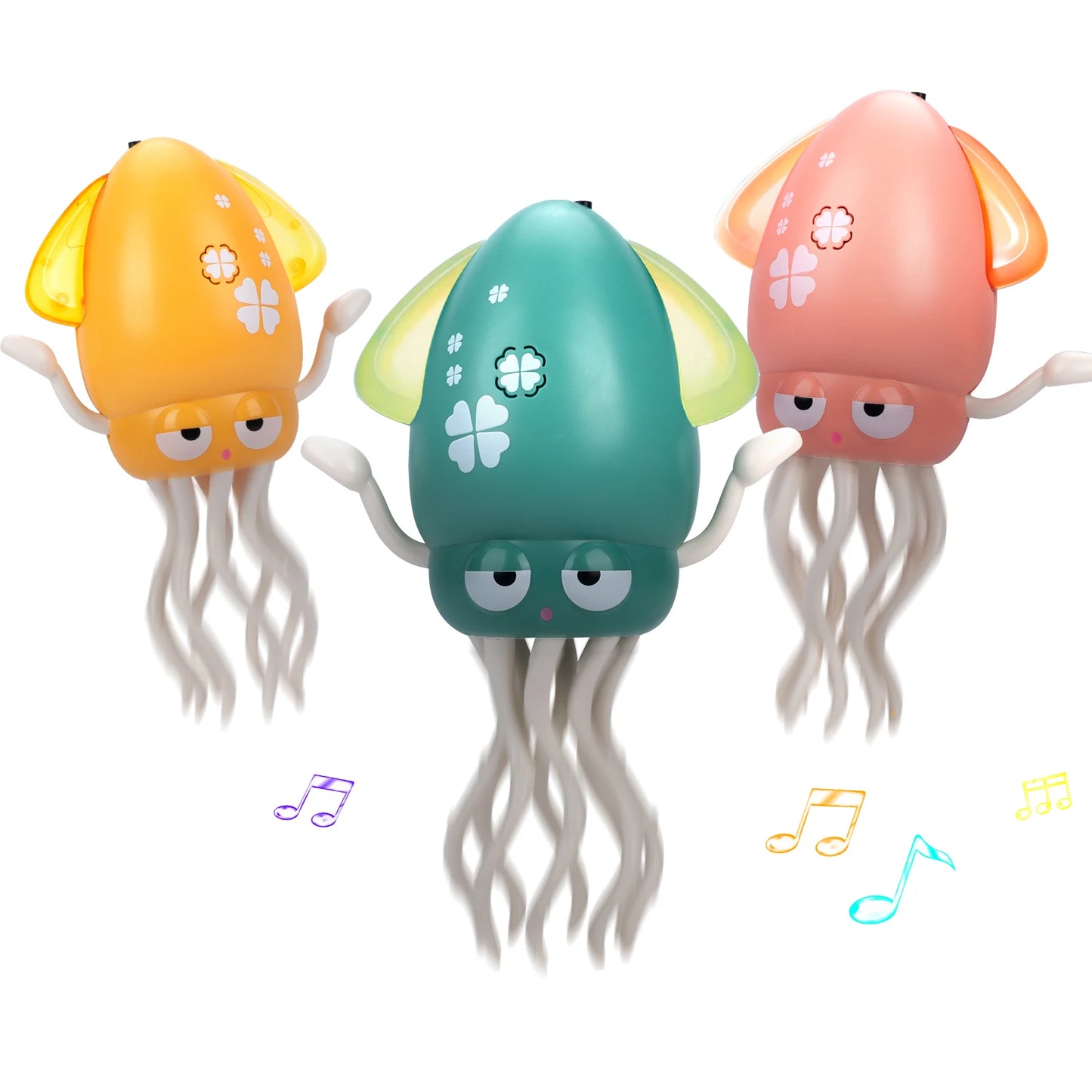 Electronic Dancing Squid Toys with Light&Music Funny Induction Lying Flat Squid Toddler Interactive Development Tummy Time Gifts