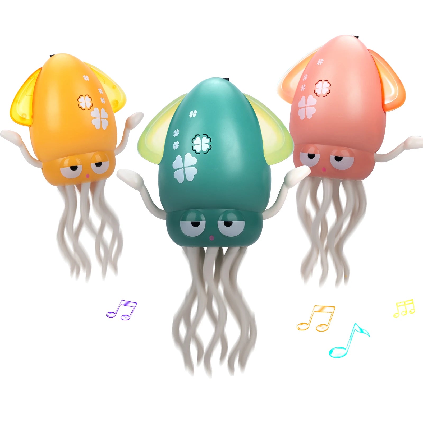Electronic Dancing Squid Toys with Light&Music Funny Induction Lying Flat Squid Toddler Interactive Development Tummy Time Gifts