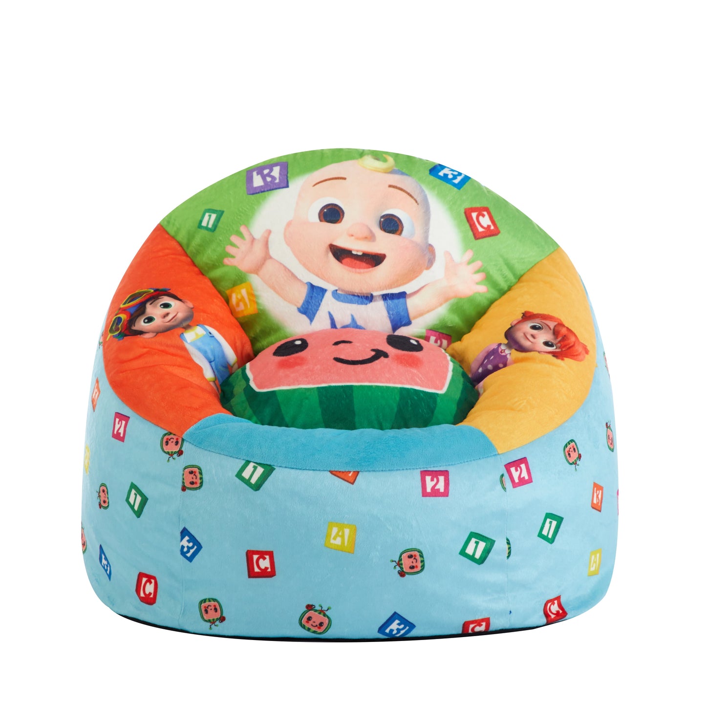 Cocomelon Blue Polyester Toddler round Bean Bag Chair for Children'S Room Décor