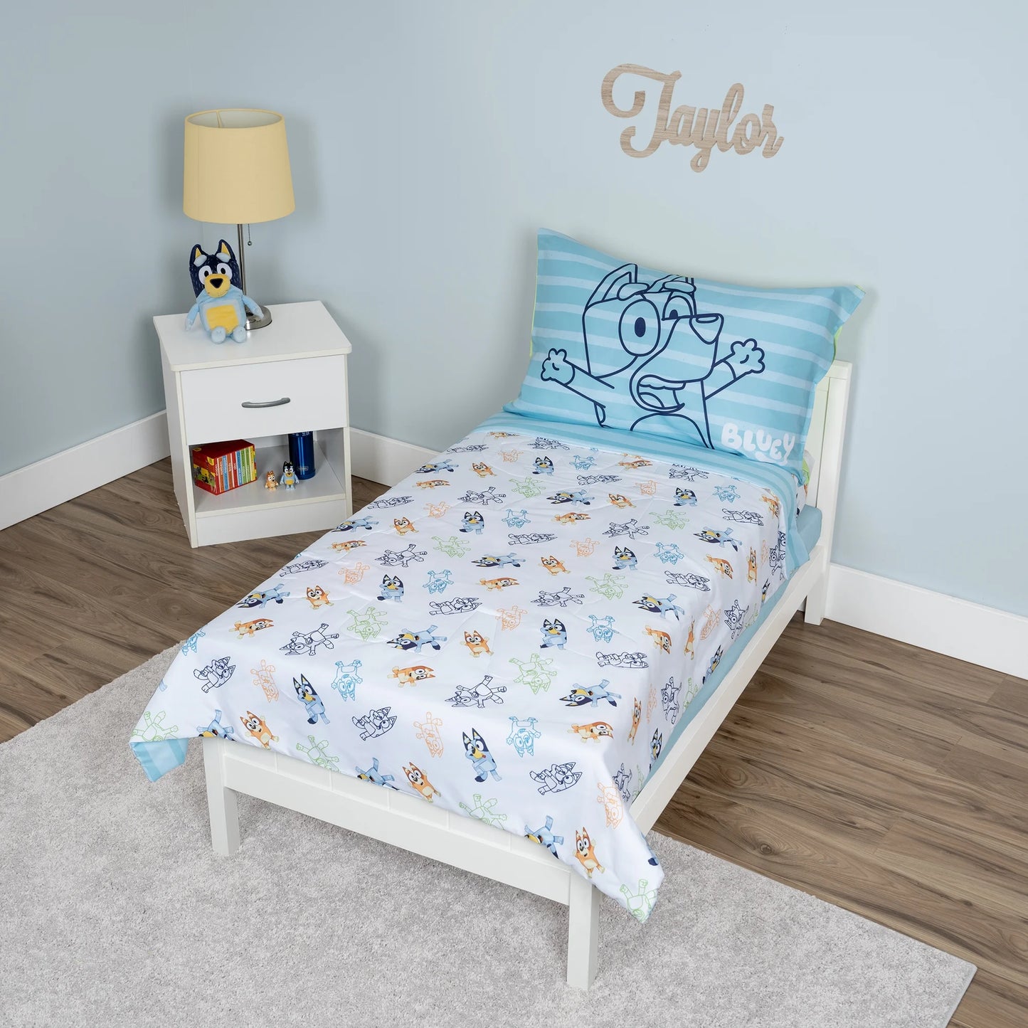 3Pc Toddler Bed Set W/Print Tote Bag -  and Family