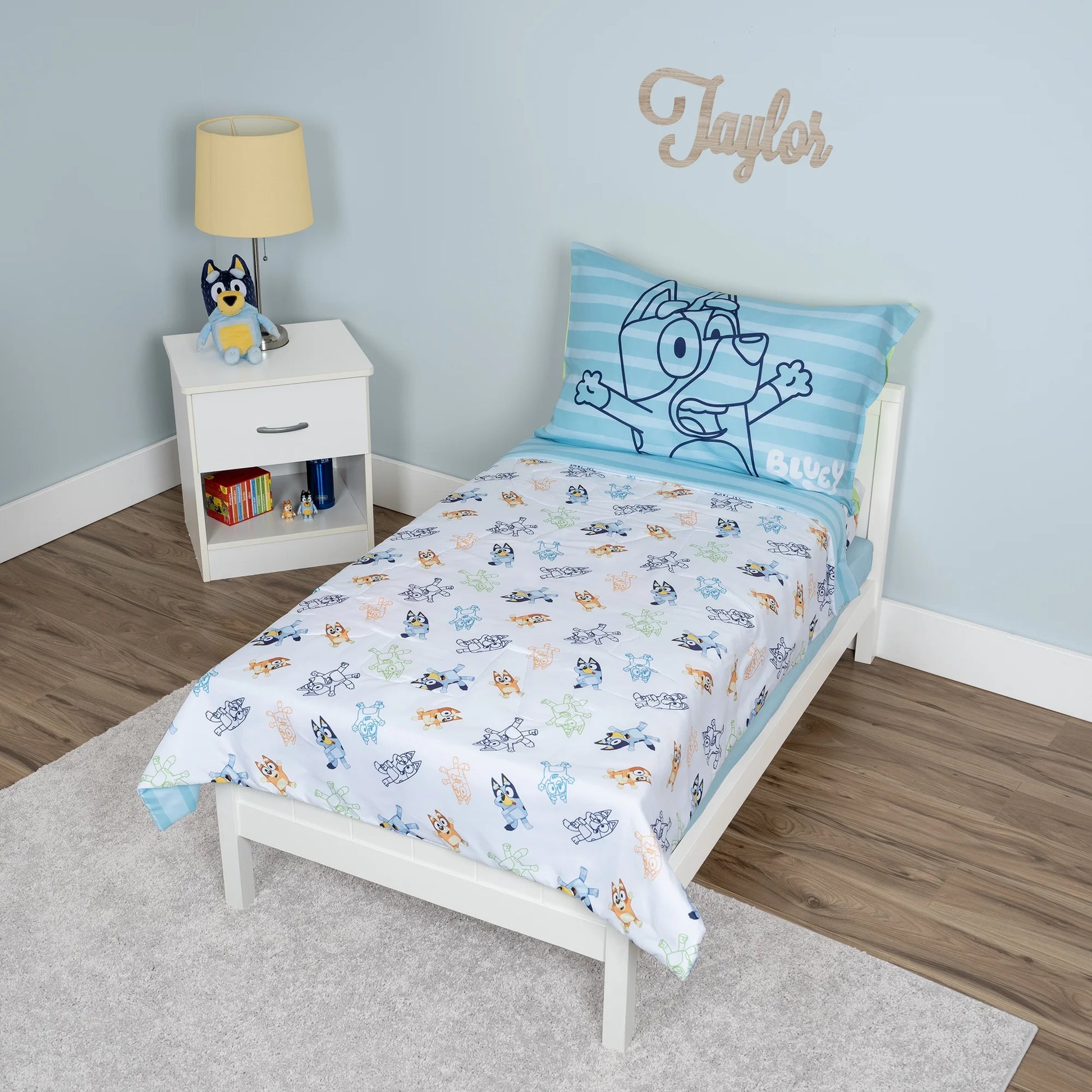 3Pc Toddler Bed Set W/Print Tote Bag -  and Family