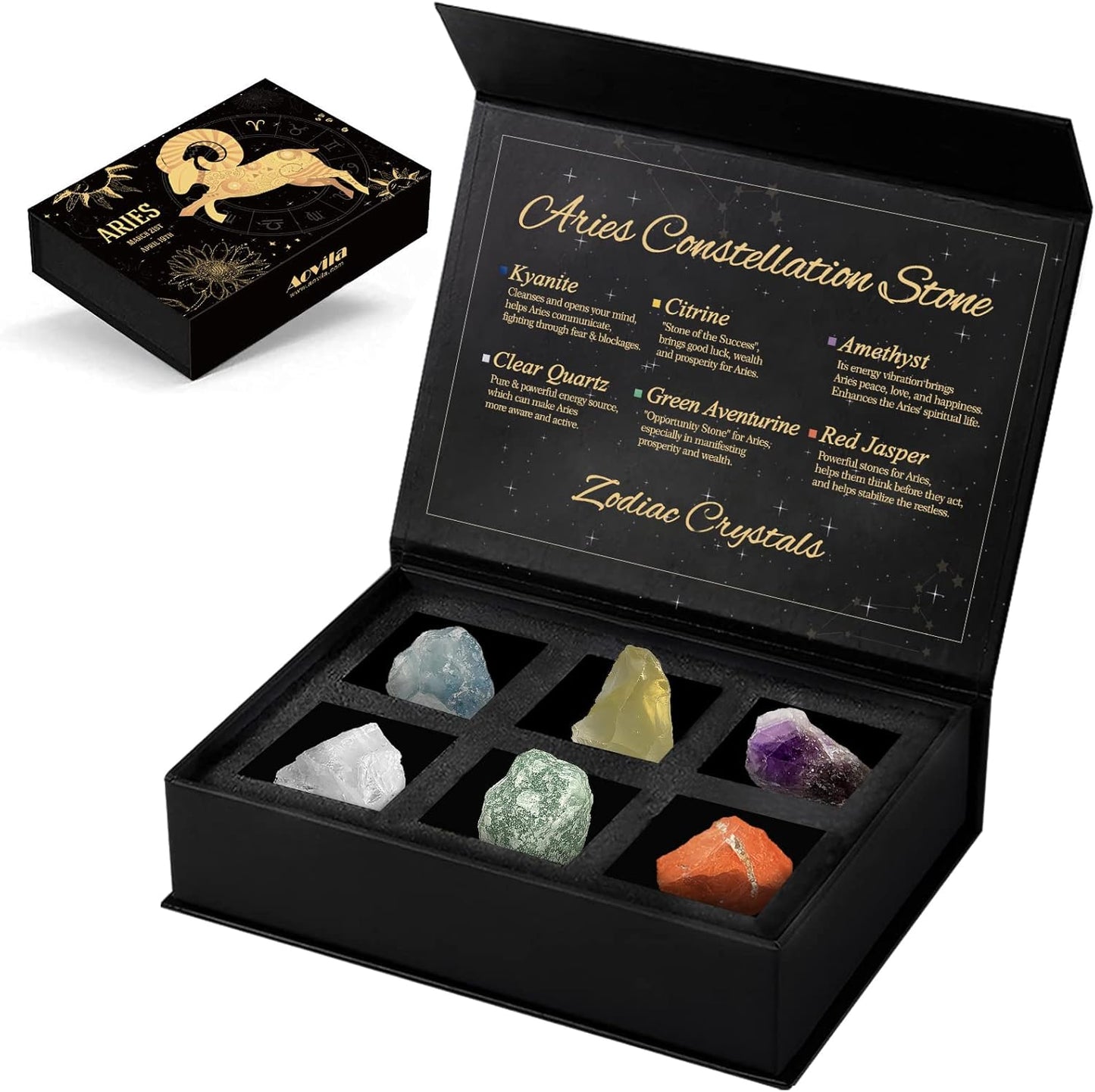 Libra Crystals Gift Set, Libra Zodiac Signs Healing Crystals Birthstones with Horoscope Box Set Libra Astrology Crystals Healing Stones Gifts