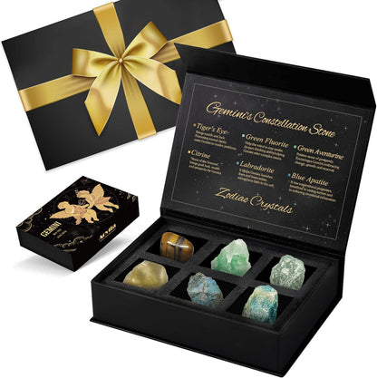 Libra Crystals Gift Set, Libra Zodiac Signs Healing Crystals Birthstones with Horoscope Box Set Libra Astrology Crystals Healing Stones Gifts