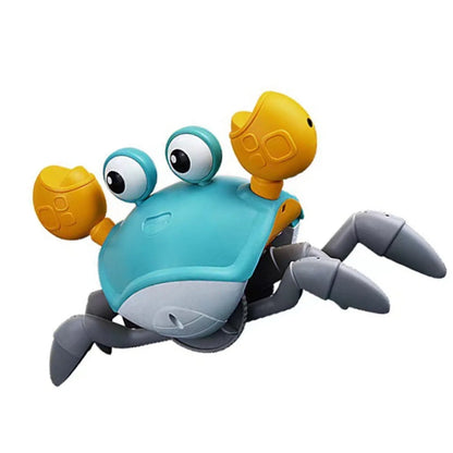 Crawling Crab Baby Toy with Music and LED Light Up,Toddler Interactive Learning Development Toy with Automatically Avoid Obstacles(Green)