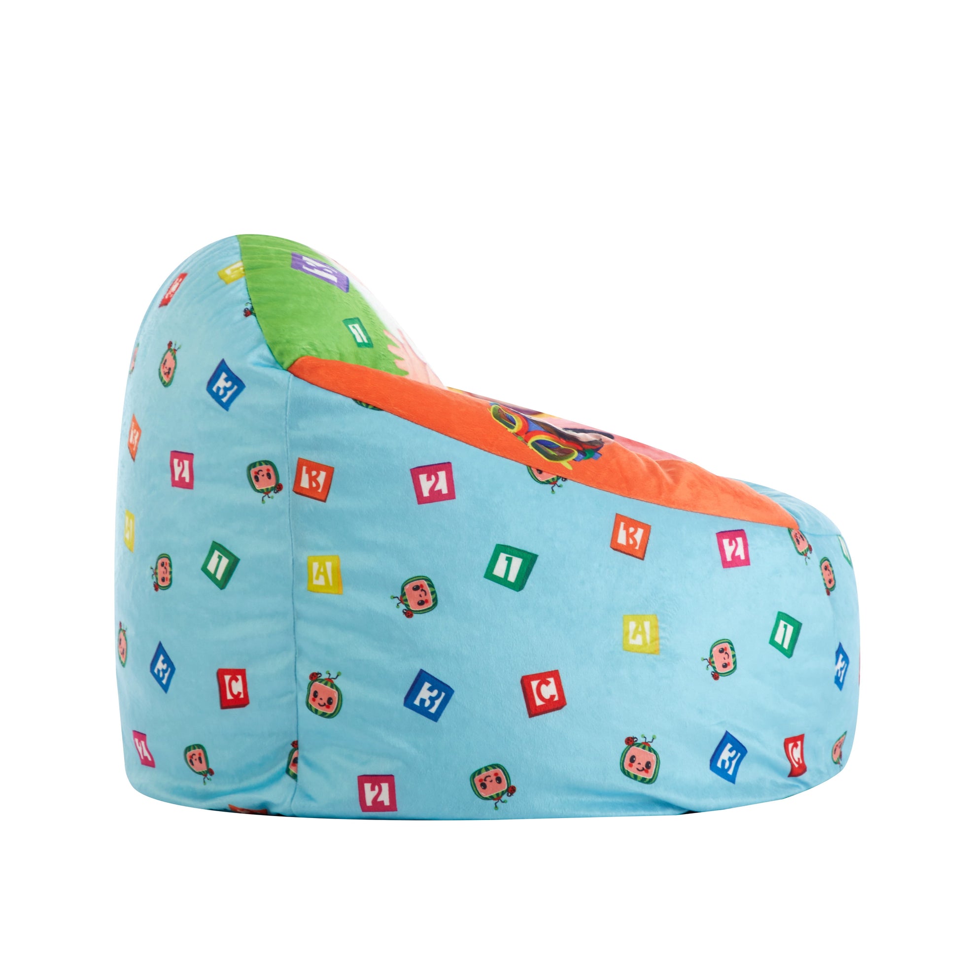 Cocomelon Blue Polyester Toddler round Bean Bag Chair for Children'S Room Décor