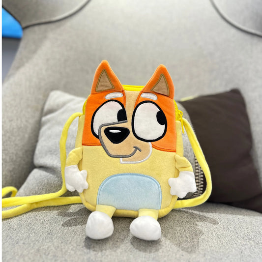 Family Schoolbag Cartoon Bingo Friends Plush Backpack Picnic and Travel Snack Bag  Pencil Case Bingo Coin Purse Gift