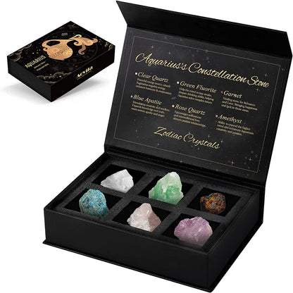 Libra Crystals Gift Set, Libra Zodiac Signs Healing Crystals Birthstones with Horoscope Box Set Libra Astrology Crystals Healing Stones Gifts