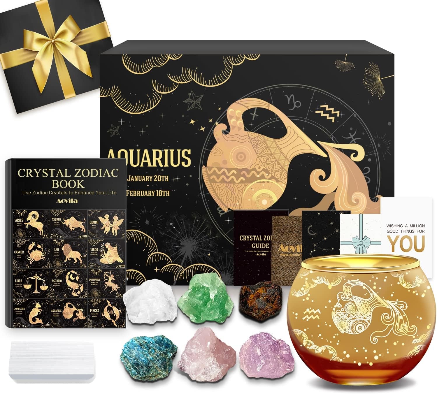 Libra Crystals Gift Set, Libra Zodiac Signs Healing Crystals Birthstones with Horoscope Box Set Libra Astrology Crystals Healing Stones Gifts