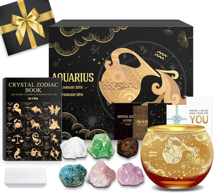 Libra Crystals Gift Set, Libra Zodiac Signs Healing Crystals Birthstones with Horoscope Box Set Libra Astrology Crystals Healing Stones Gifts